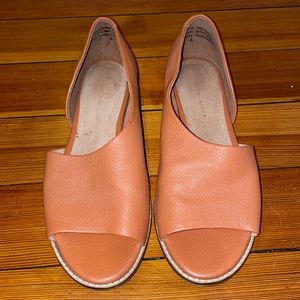Anthropologie Open-Toed Leather Flats